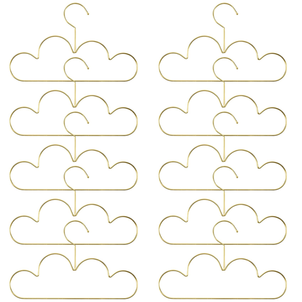 Non Slip Toddlers Clothes Hanger Golden Kids Cloud Shape Hanger - 10 Piece