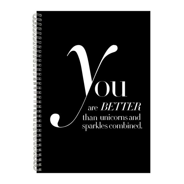 Better A4 Notebook Spiral Lined Motivational Saying Graphic Notepad Gift185