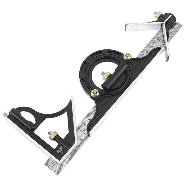 3-In-1 300mm Adjustable Sliding Combination Square Ruler &amp; Protractor Level
