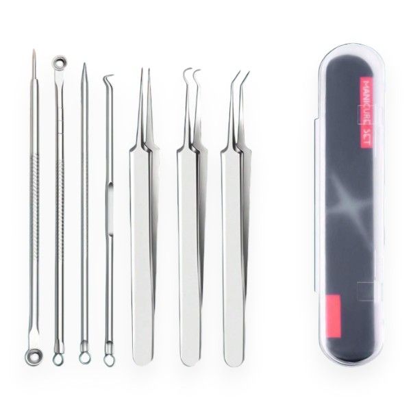 Precision Stainless Steel Tweezers &amp; Blackhead Removal Tool Set