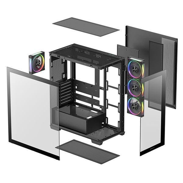 DeepCool CG580BK 4Fans V2 Panoramic ATX Case-BK