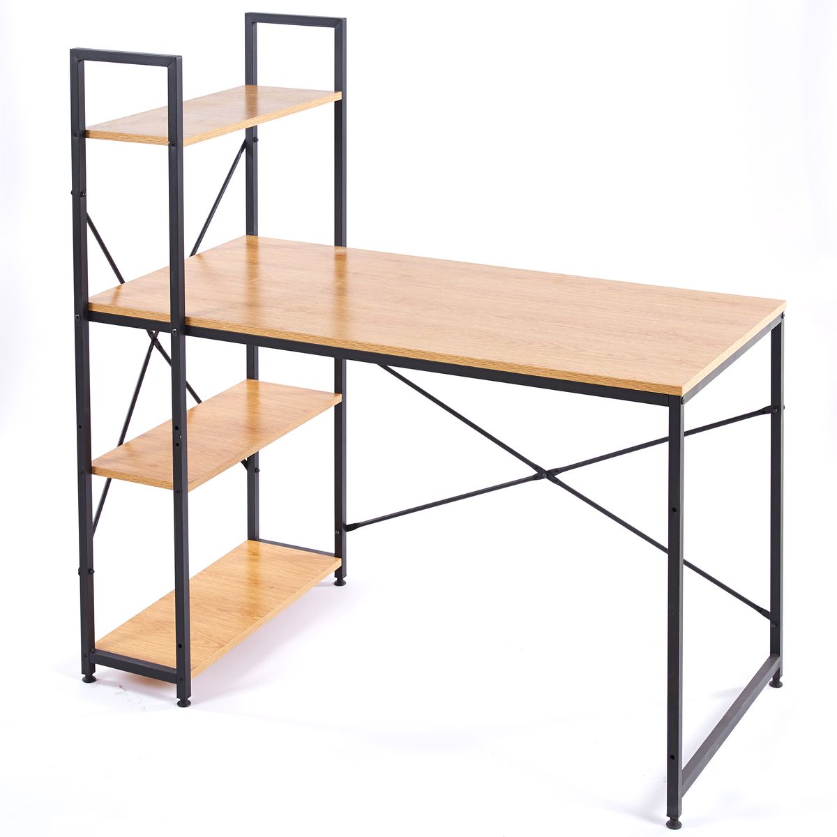 Computer Table Study Writing Desk Home Office Workstation with 4 Shelves