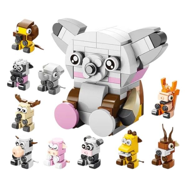 357 Pieces 10-in-1 Cute Animal Building Blocks Set- Multicolor