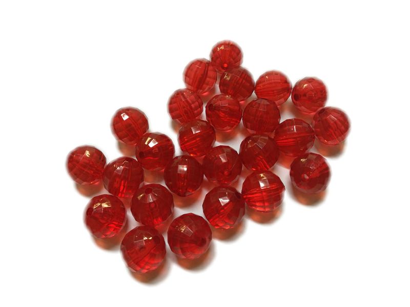 BEAD COOL - Plastic Bead- Red - 100pcs (Dia 16mm with 2mm hole)