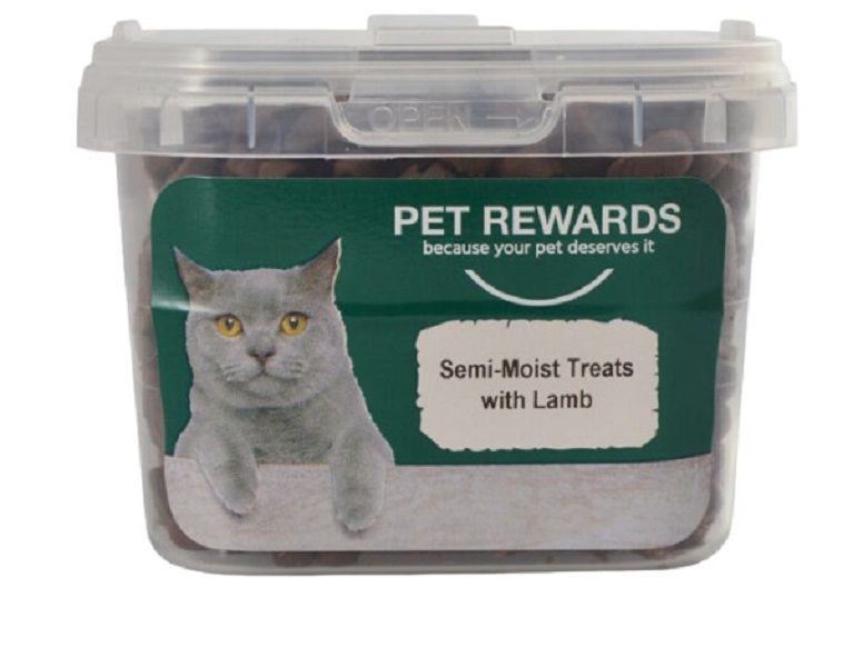Pet Rewards - Semi Moist Cat Treats Tub - Lamb 140g x 2