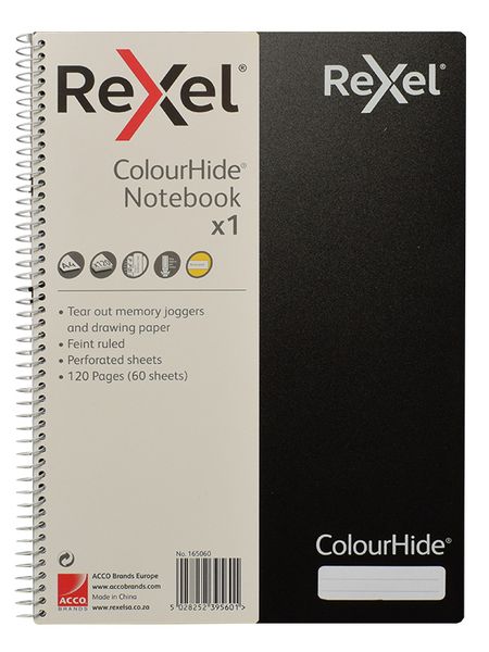 Rexel Notebook A4 Feint and Ruled Perforated Pages - Black