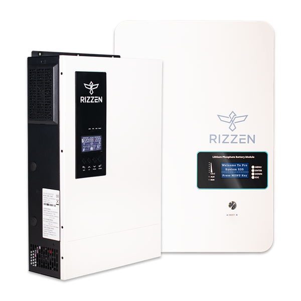 RIZZEN 5kVa Hybrid Inverter &amp; 5.12kWh LiFePo4 Battery Combo