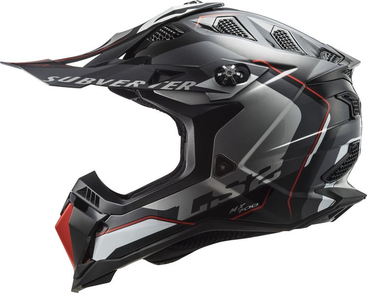 LS2 MX700 Subverter Evo Arched Black/Titanium Motocross Helmet