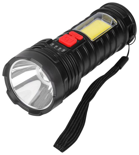 Portable 3W+3W LED Flashlight with USB Recharge &amp; Li-ion Battery - 4 Pack