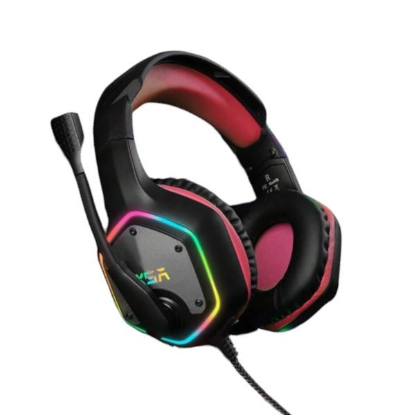 EKSA - E1000 - Wired Gaming Headset With Breathing RGB Lighting - Red