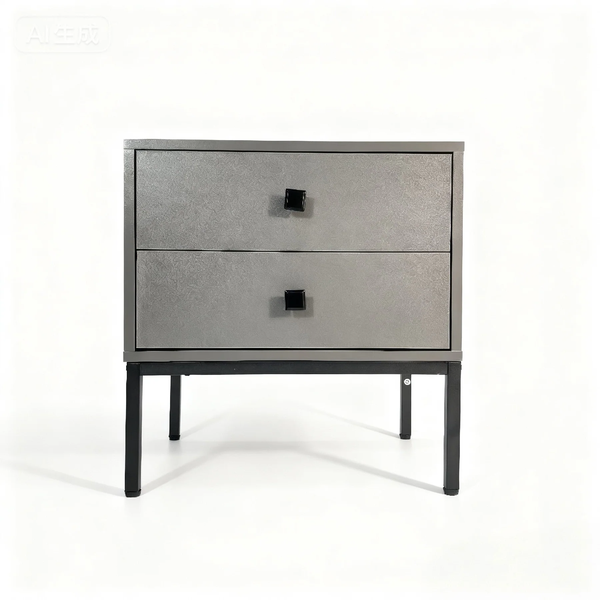 Mia's Home Kendra 2 Drawer Side Table - Grey and Black