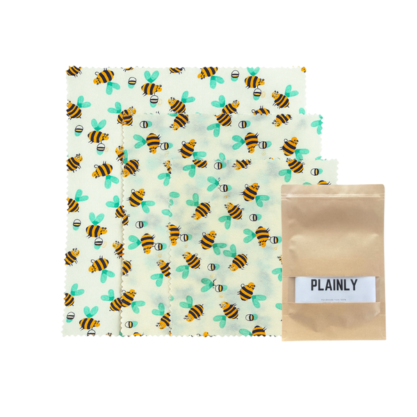 Plainly Reusable Food Beeswax Wraps - 3 Pack