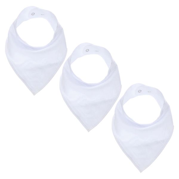 GingerBaby - Luxury Bandana Dribble Bib - White - 3 Pack