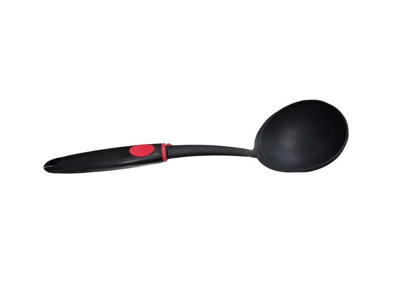 Durable Plastic Ladle with Comfort Grip Handle - Black