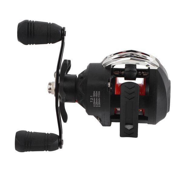 8KG Baitcasting Reel LK201 Plastic Spool Black Red RH