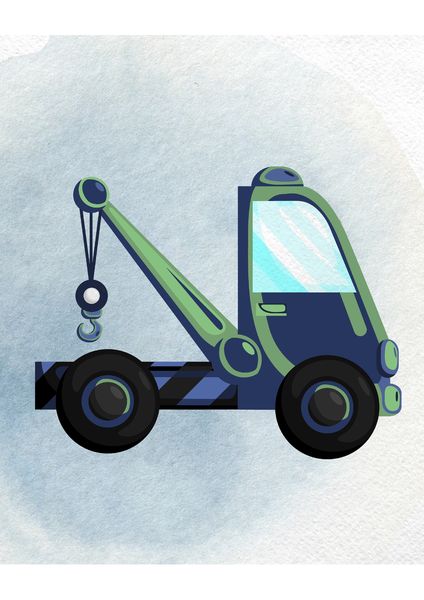 Little Leila - tow truck print- A3 cardstock