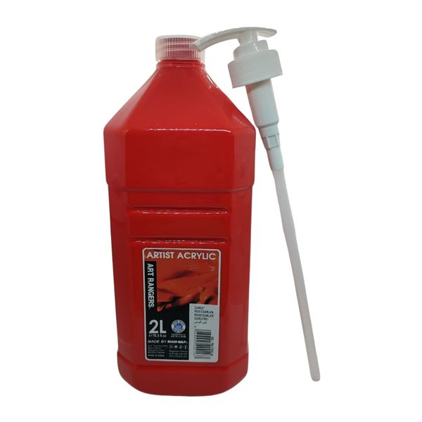 Art Ranger Artist Acrylic 2Lt with Pump - Scarlet