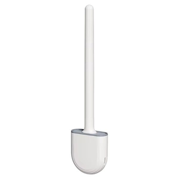 Wall-Mounted Toilet Brush &amp; Holder - White