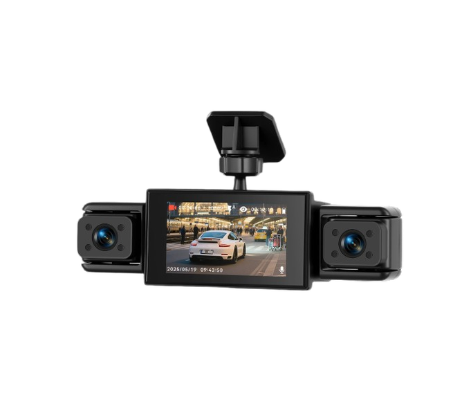 360 4-Camera Dash Cam with 3-Inch Display, Loop Recording &amp; Reverse Camera