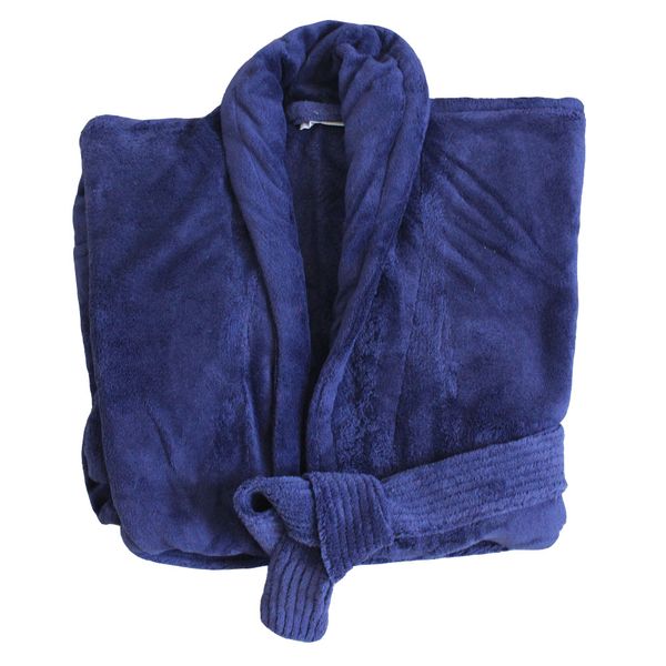 Club Classique Luxury Fleece Gown – Navy image