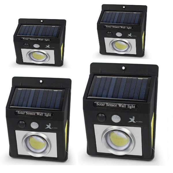 Yas-Solar Sensor Wall Light with Magnifier Glass - Pack of 4