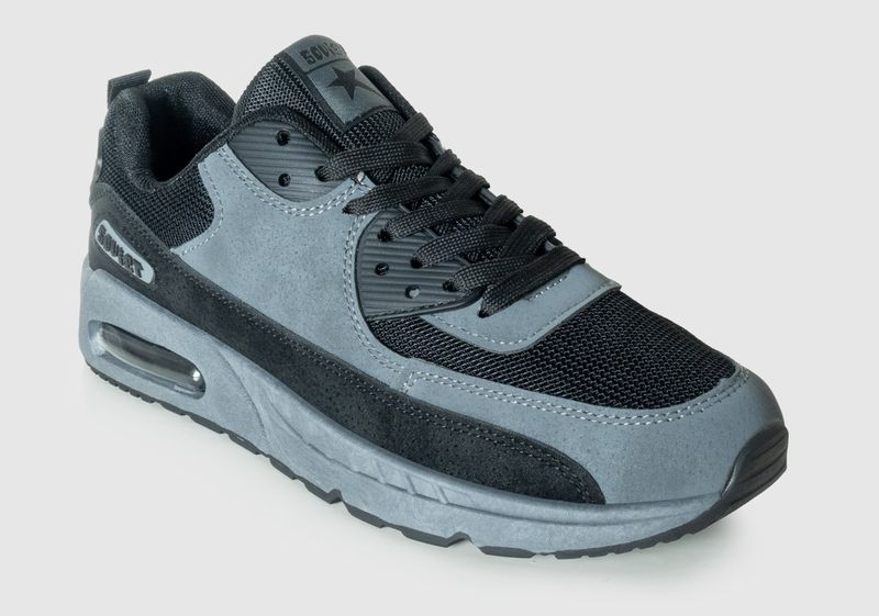 Soviet Mens Kirk Black/Steel Airbubble Sneaker
