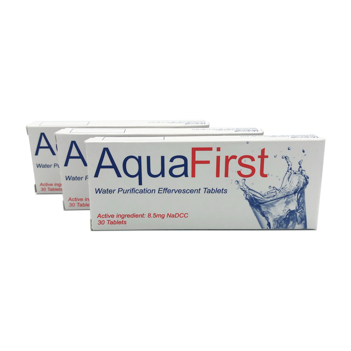 AquaFirst Water Purification Tablets 3 boxes x 30 tablets each Shop