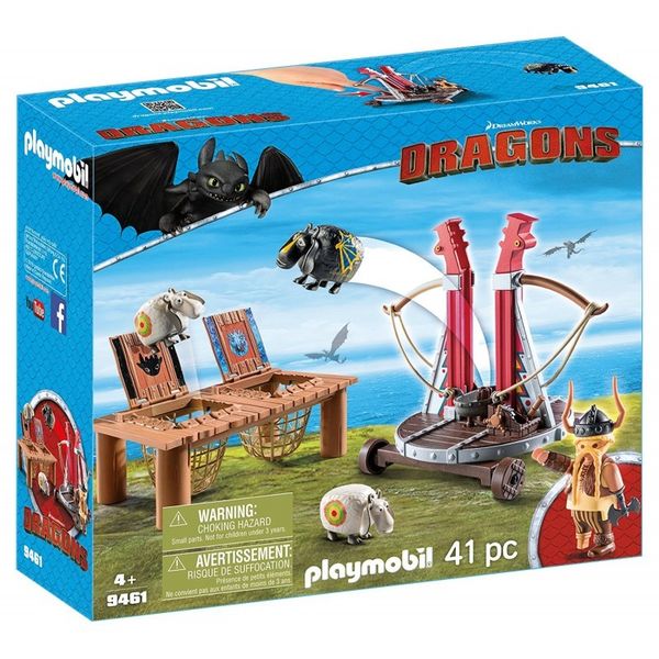 Playmobil Dragons Gobber The Belch With Sheep Sling 9461