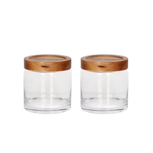 2 Piece Borosilicate Sealed Glass Jar Set - 790ml