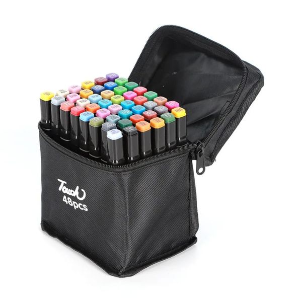 Touch Double-Headed Color Sketching Oily Art Marker Pen Set 48PCS