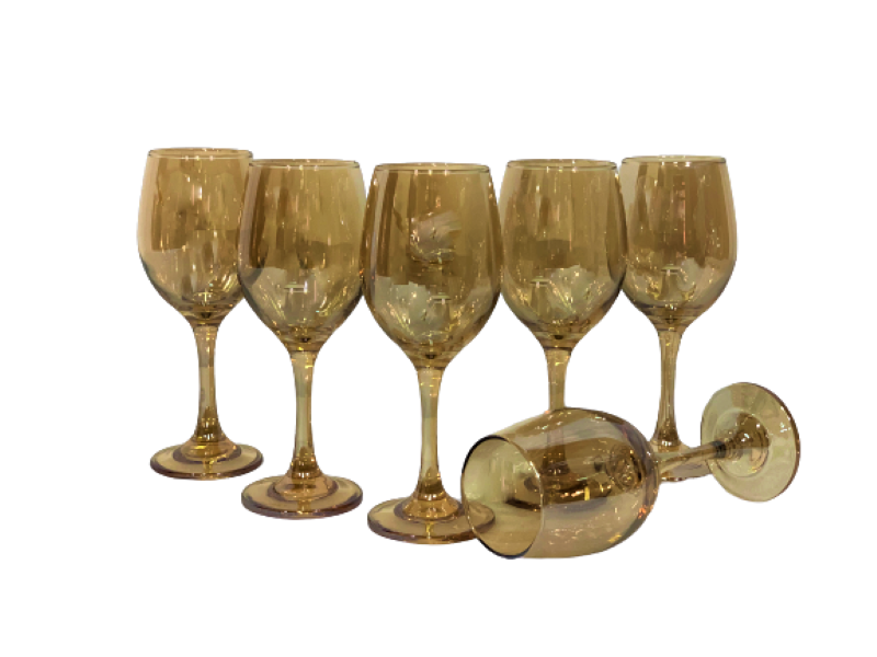 Wine Glasses 310ml 6 Piece Gold RVT015 Shop Today. Get it Tomorrow!