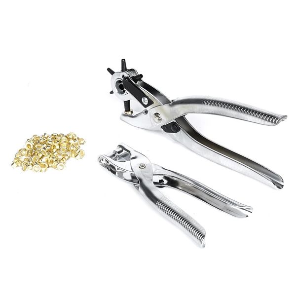 Leather Punch &amp; Grommet Setting Toolkit JF-010 Silver