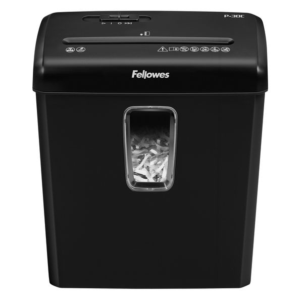 Fellowes Shredder P-30C, Cross Cut, 6 Sheet, Deskside Use, 1 User