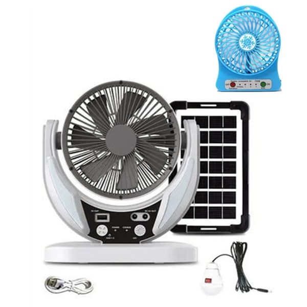 6inch Solar and Rechargeable Fan with Mini Fan Combo