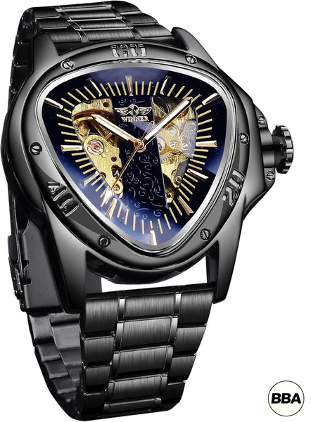 BBA-Stylish mechanical wristwatch with a triangular racing dial