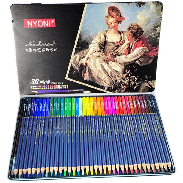 Nyoni - Water Colour Pencils - 36 Colours in Metal Box Set