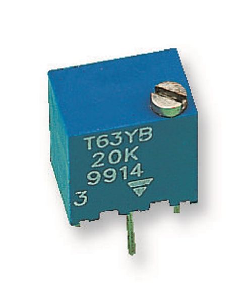 Vishay (T63YB103KT20) Trimpot, Multi Turn, Cermet, Top Adjust, 10 kohm