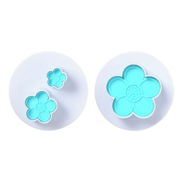 2 Pieces Of Flower Plunger Cutter - White/Blue