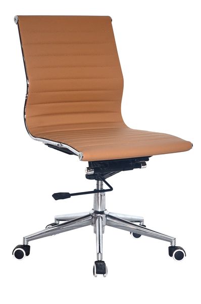 TOCC Ribbed Medium Back Office Chair - NO ARMS - Camel