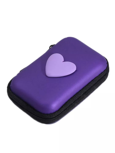 Charger &amp; Mobile Accessory Storage Case - Purple