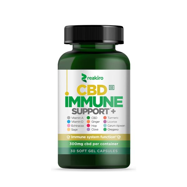 Broad Spectrum CBD Capsules Immune Support 300 mg 30 pcs