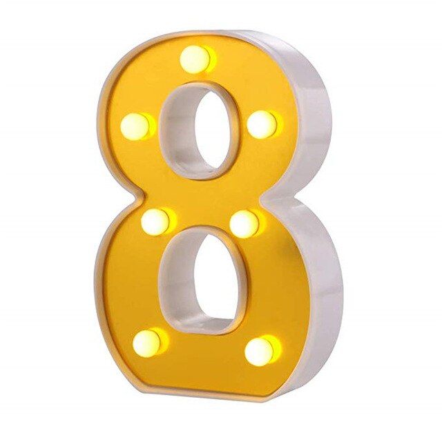 Gold led number lights 8 shop today get it tomorrow takealot