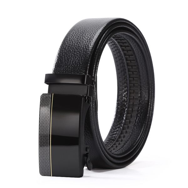 Adjustable Length Mirror Cool Automatic Buckle Men Business Casual Belt