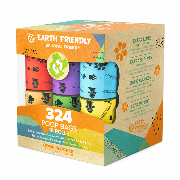 Earth Friendly Extra-Thick Biodegradable Dog Waste Bags - 18 rolls 324 bags