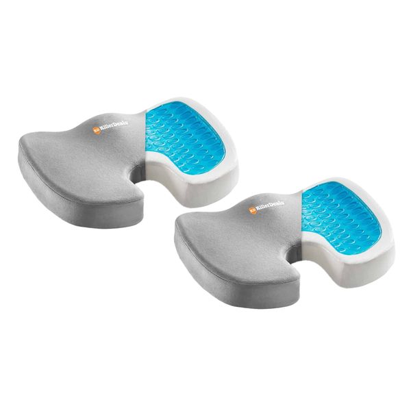 Killer Deals Back Support Gel Memory Foam Office Desk Chair Cushion x 2