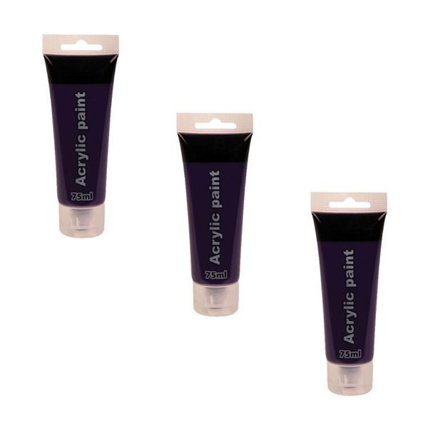 3 Acrylic Orange Pigment Paint Tubes 75ml