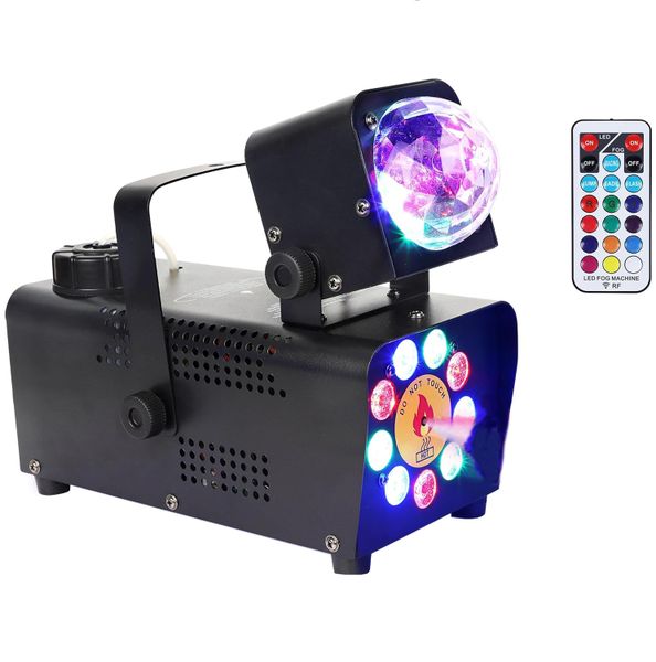 Fog Machine with 9 LED Light and Disco Ball Light,Smoke Machine for Wedding