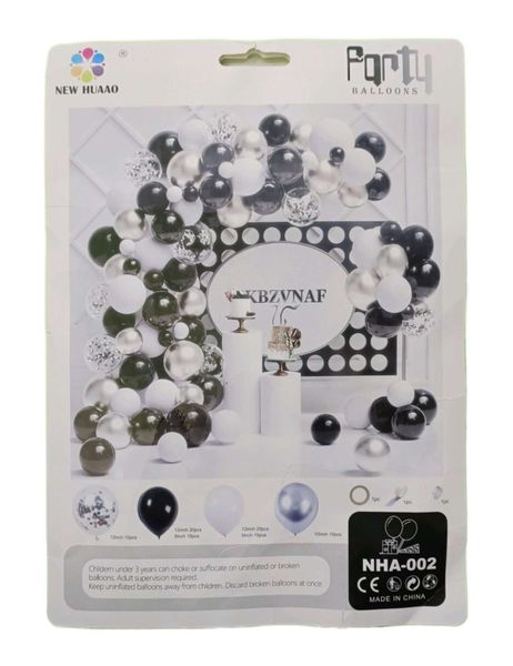 Black And Silver Balloon Garland Arch Kit