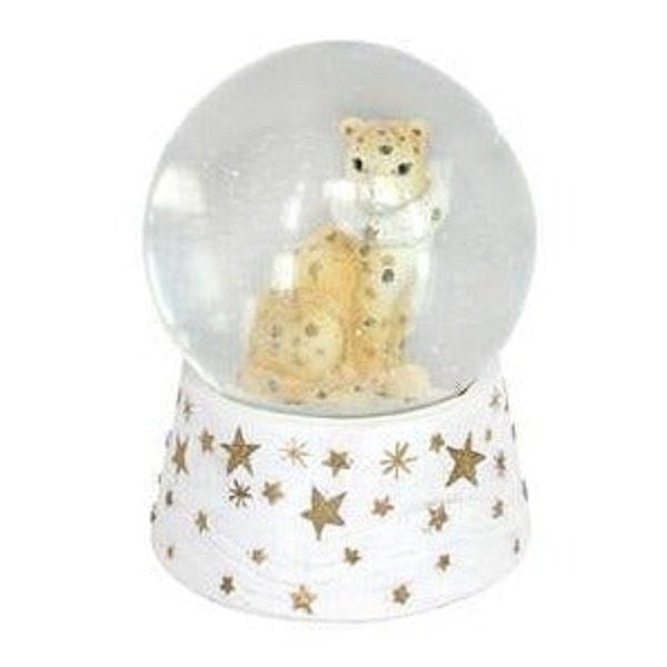 Gisela Graham Fantasy Animals Leopard Musical Snow Globe