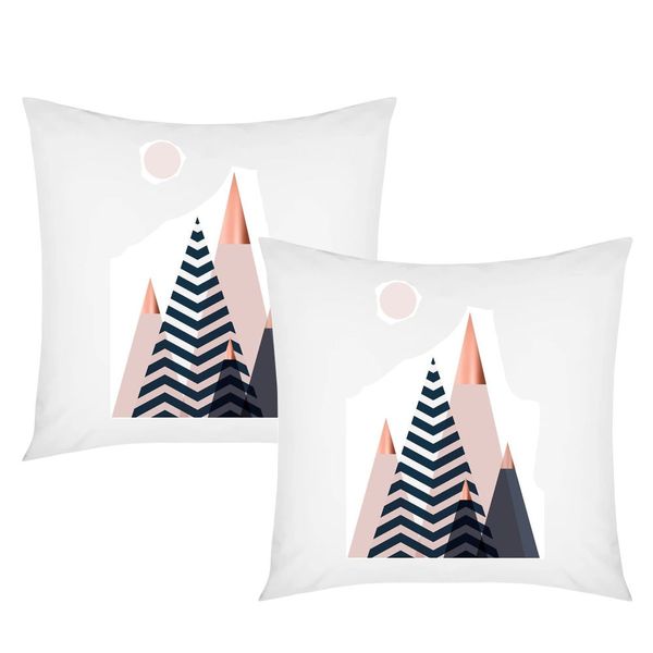 PepperSt - Scatter Cushion Cover Set - Pink Mountains